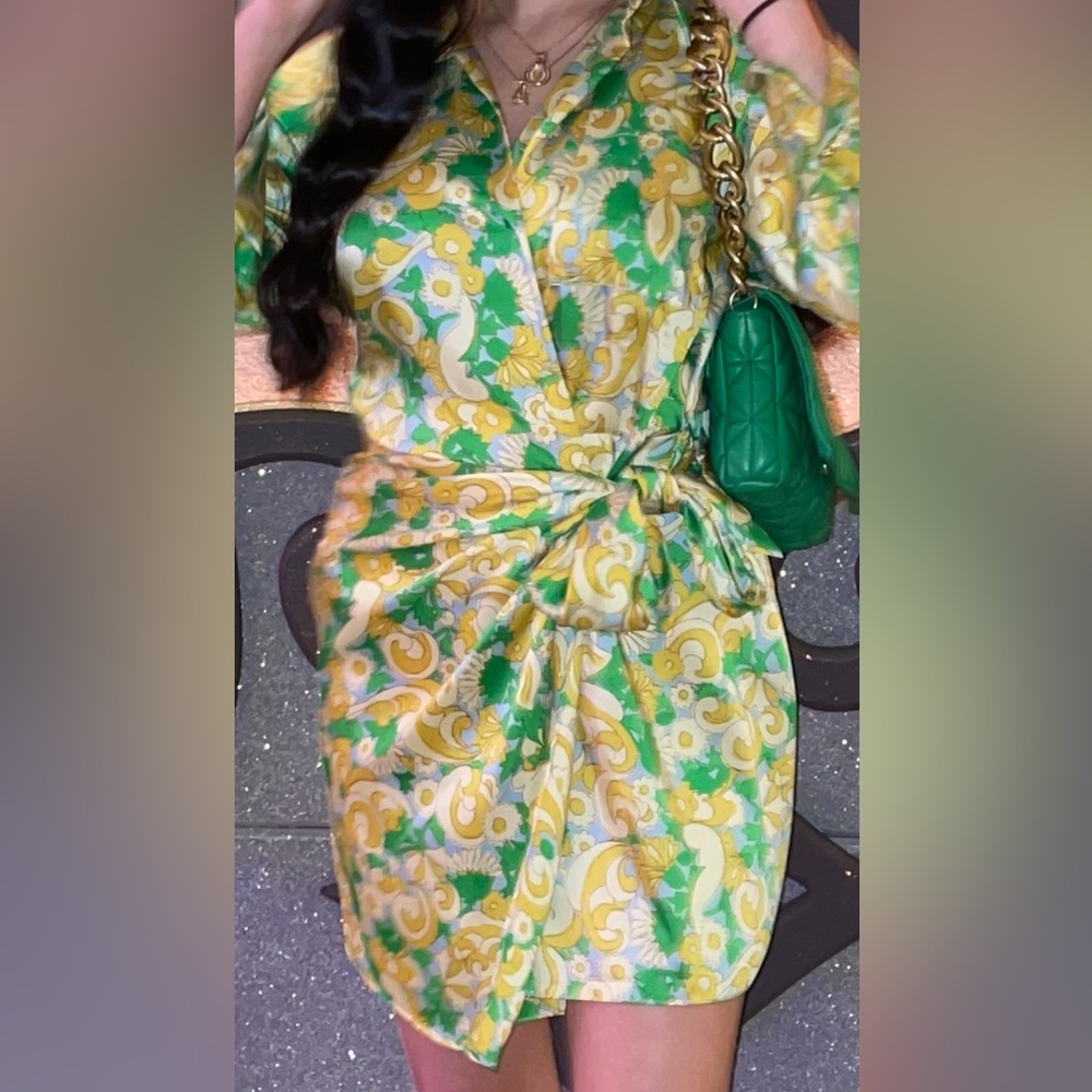 Zara Silk mini wrap dress